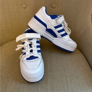 Adidas Woman’s Triple Platforum Low White And Blue Size 10